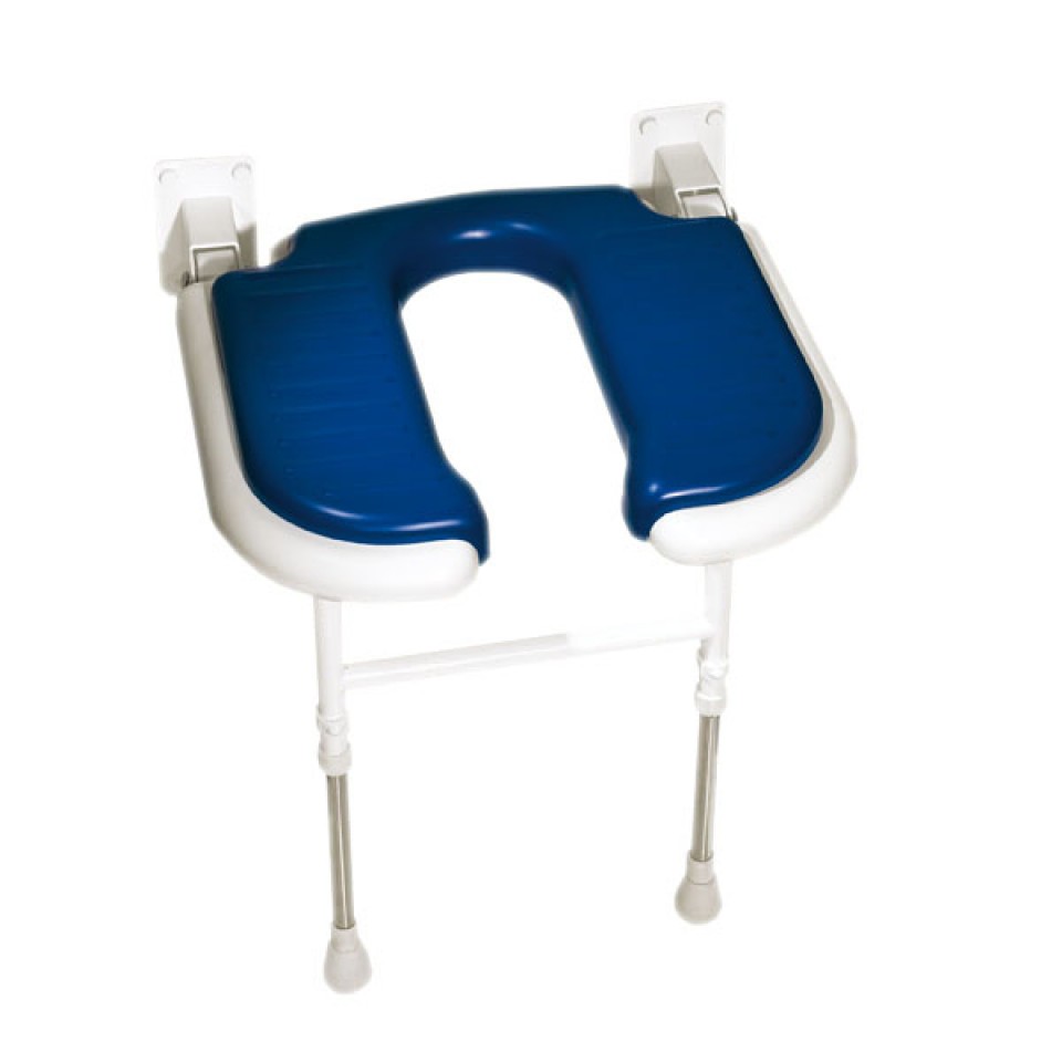 AKW 04100P Standard Horseshoe Seat with Blue Padded Seat Shepway